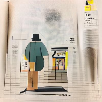 Man at Shop Window: Graphic Illustration