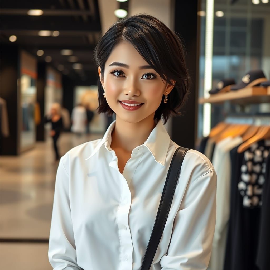 Beautiful Thai Woman Working in Luxury Store