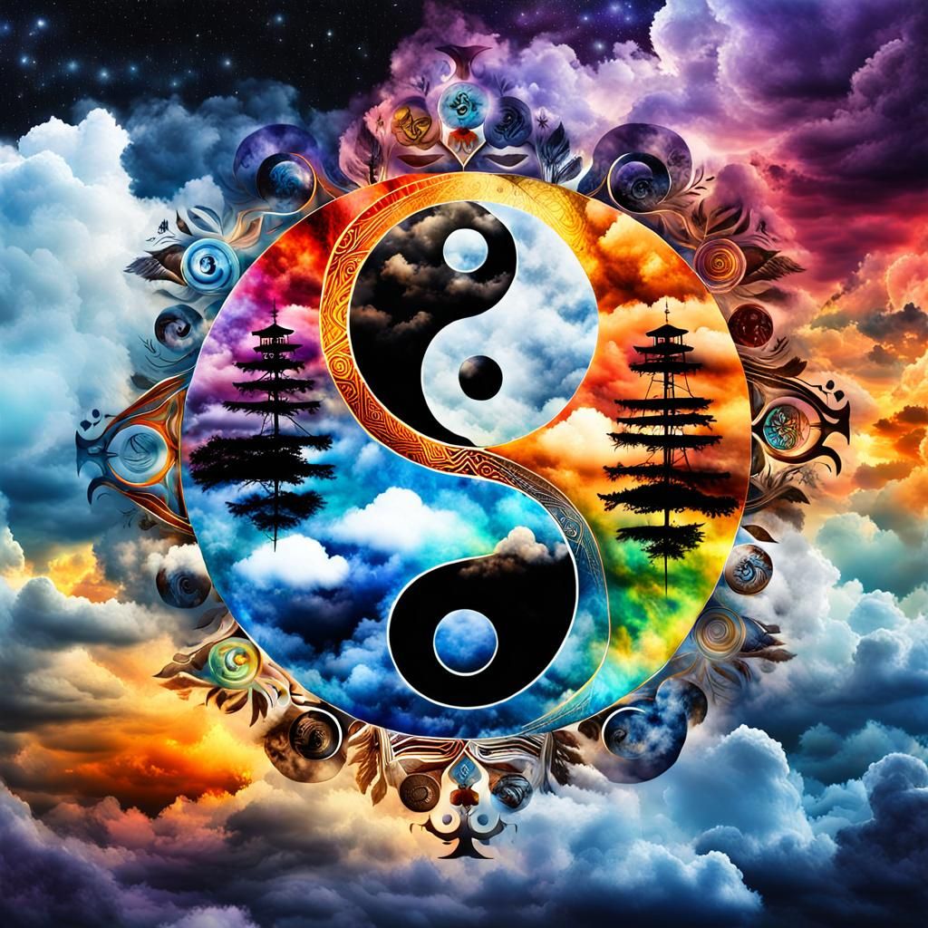 Native American Yin Yang in Alcohol Ink