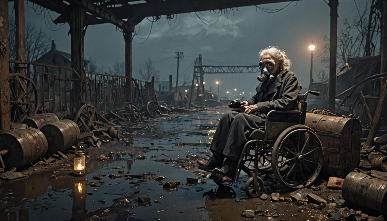 Grimdark Wasteland: Haunting Image of Industrial Ruin