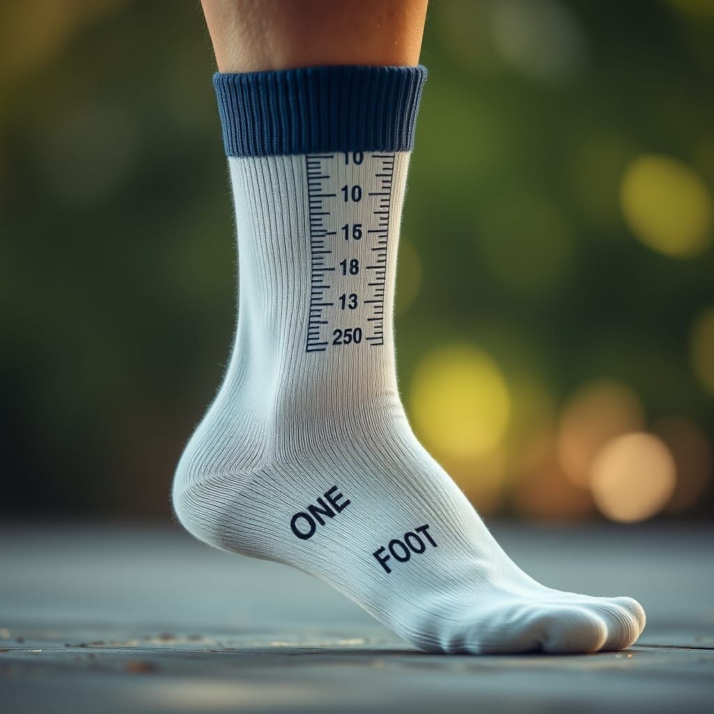 Photograph Portrait of a Sock with Ruler