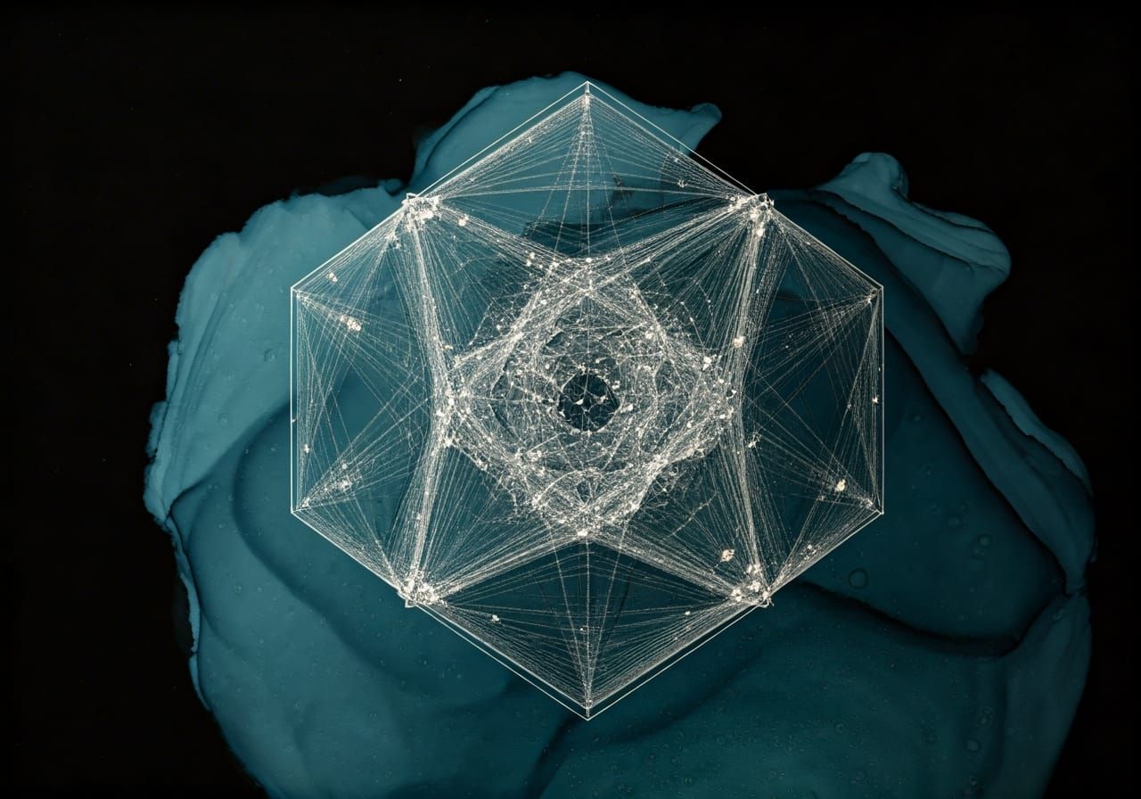 Surreal Geometric Forms in Silverpoint Resin Acrylic