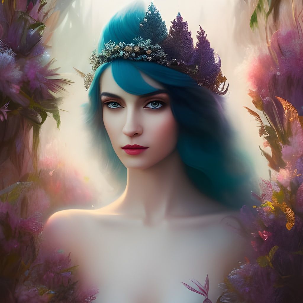 Ethereal Fairy Queen Portrait in Hyperrealism