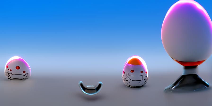 Cyberpunk Smiling Eggs Mecha Spaceship in Space