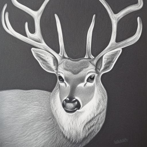 Deer Pirate in Hyperdetailed Charcoal Drawing