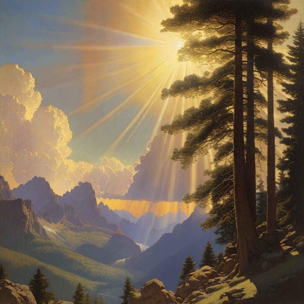 Crepuscular Rays with Glazing Effect