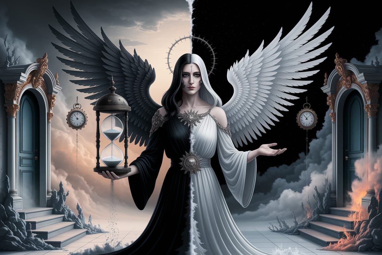 Angel of Death in Baroque Surrealist Style