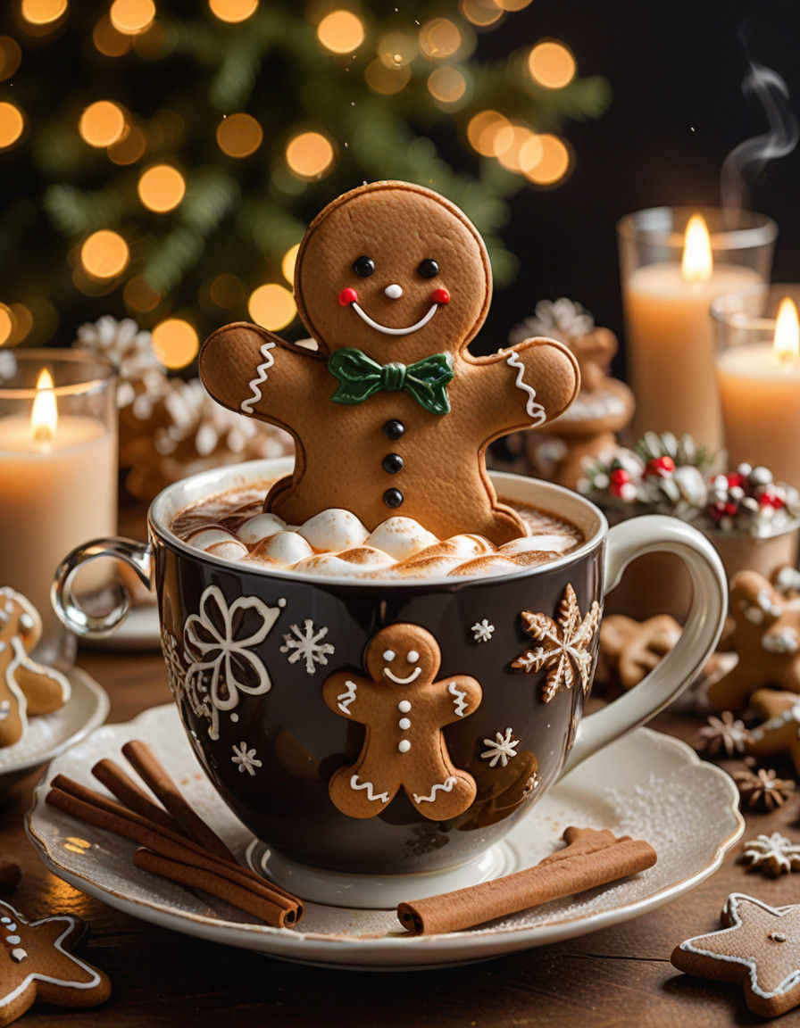 Warm Gingerbread Moment in Golden Light