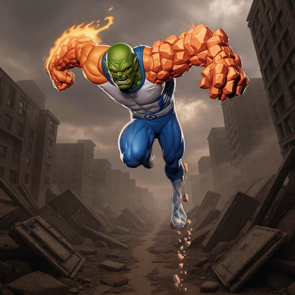 Super Skrull Displays Fantastic Four Powers