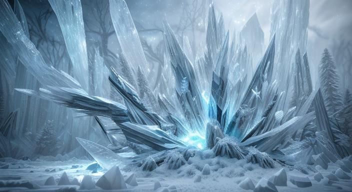 Icy Vortex in 3D Game Cinematic Style