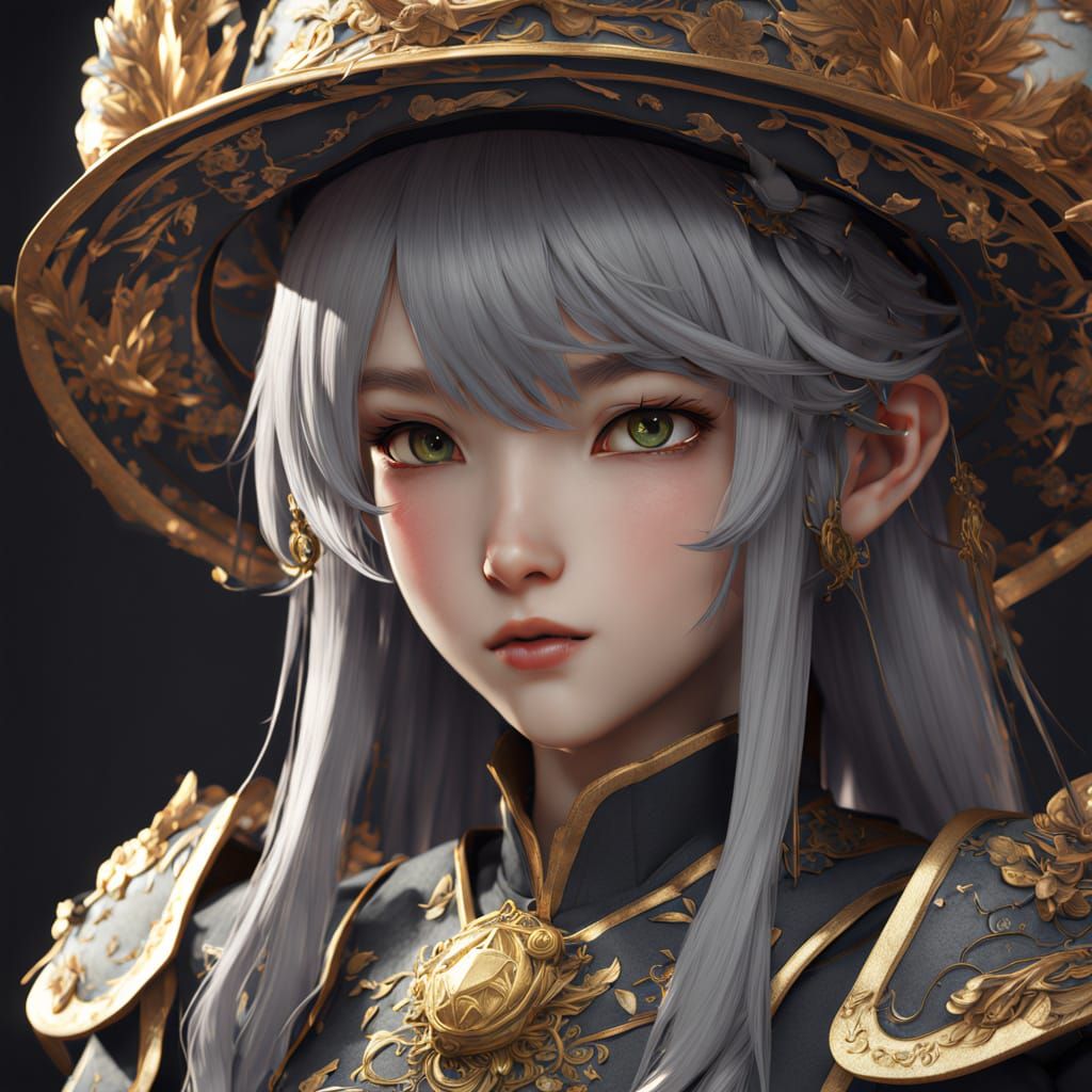 Sour Apple Anime Portrait in Intricate 3D