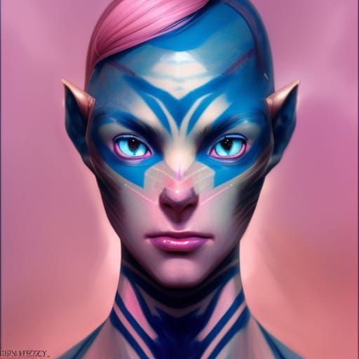 Navi Avatar Portrait in Hyperdetailed Digital Art