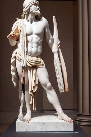 T-Rex as Roman Senator, Classical Greek Sculpture