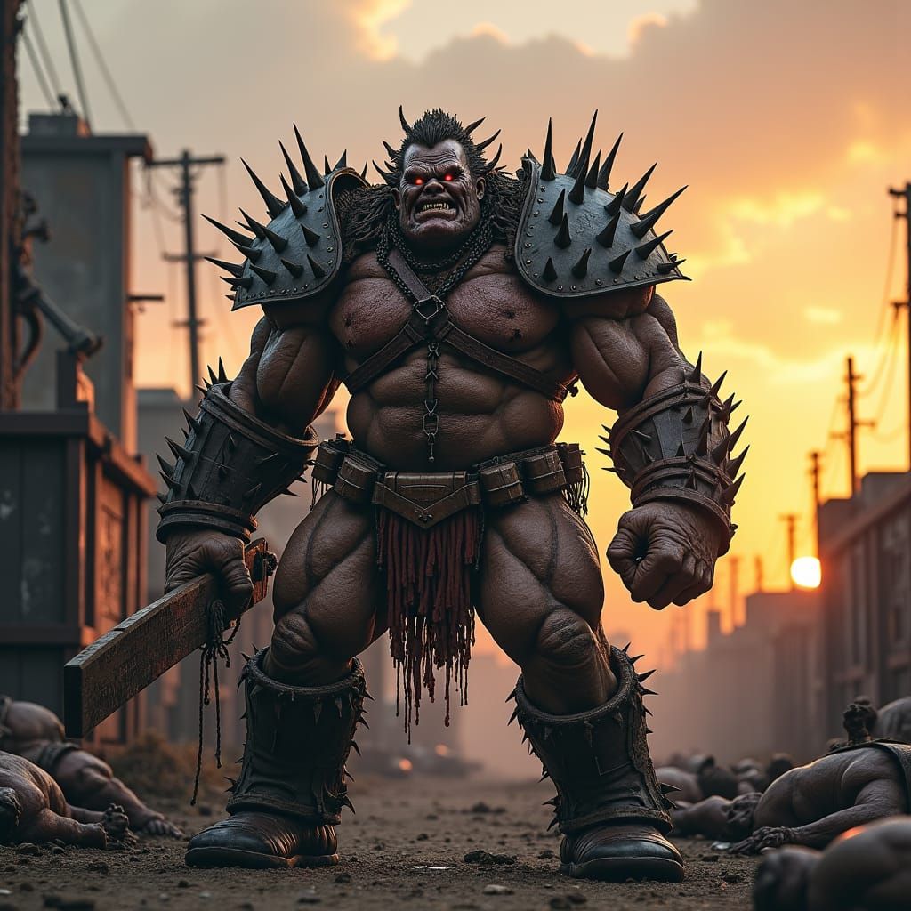 Super Mutant Brute Stands Guard in Wasteland