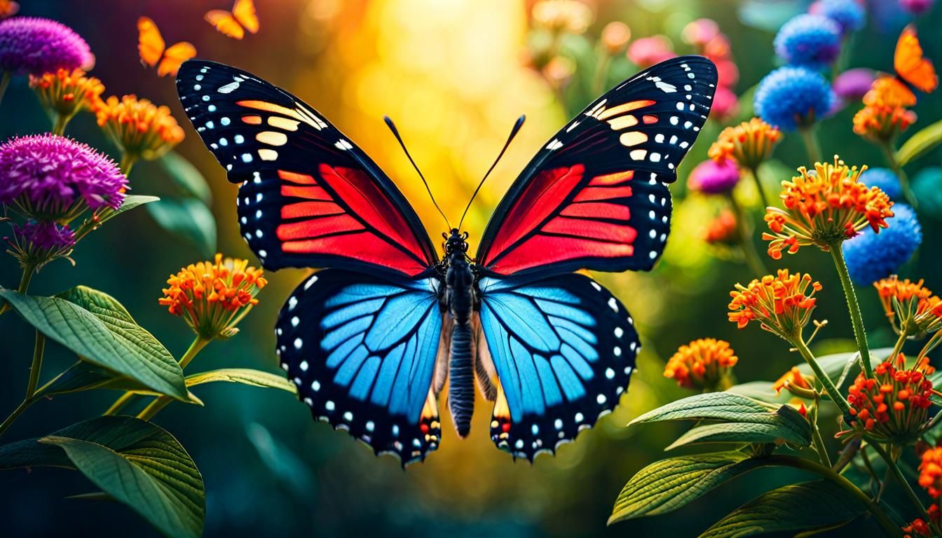 Multicolored Butterfly: Hyperrealistic Cyberpunk Insect Eye ...