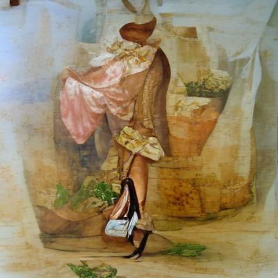Penélope in Spring: Watercolor Renaissance Painting