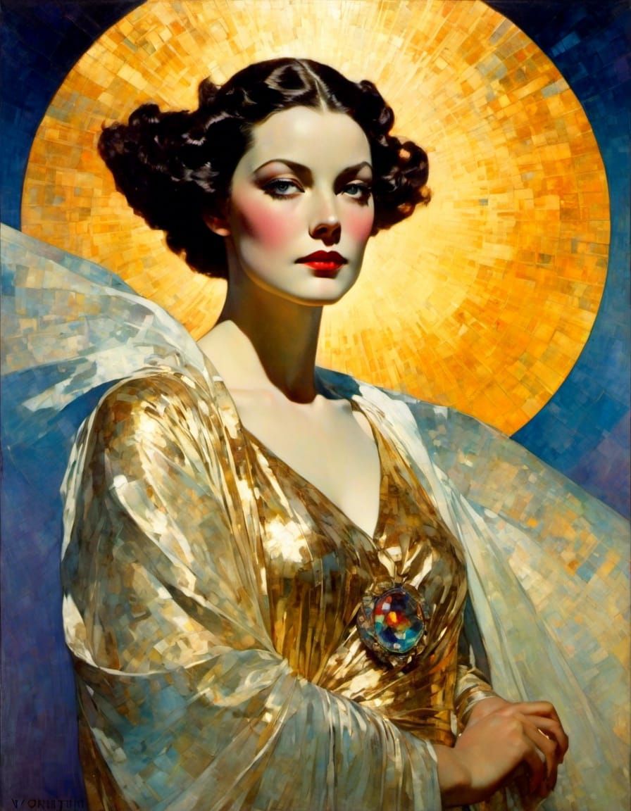 Portrait of Olga in Golden Age Illustration Style
