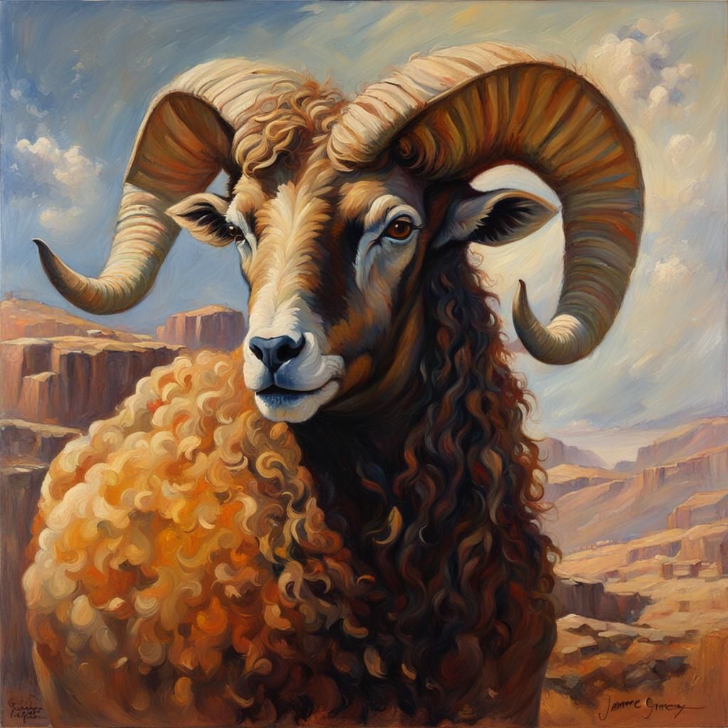 Aries as Oil Painting by James Gurney