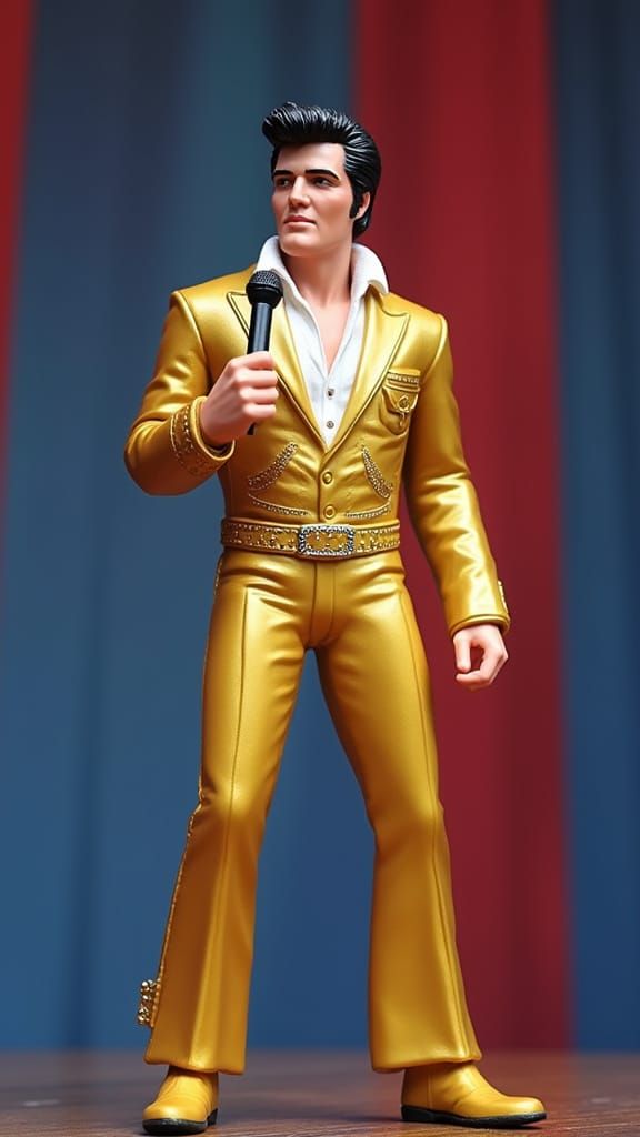 Elvis Presley Figurine Standing on Stage