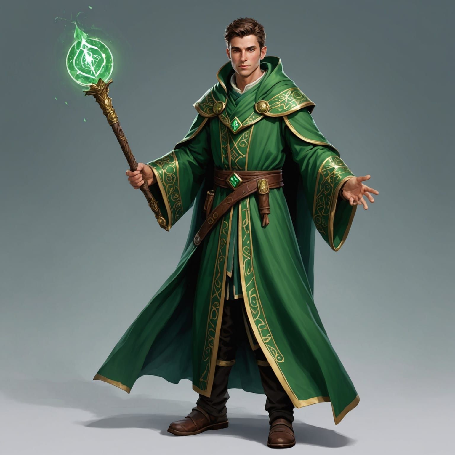 Young Life Mage in Green Robes