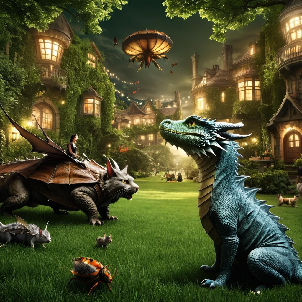 Hyperrealistic Alien Party in the City