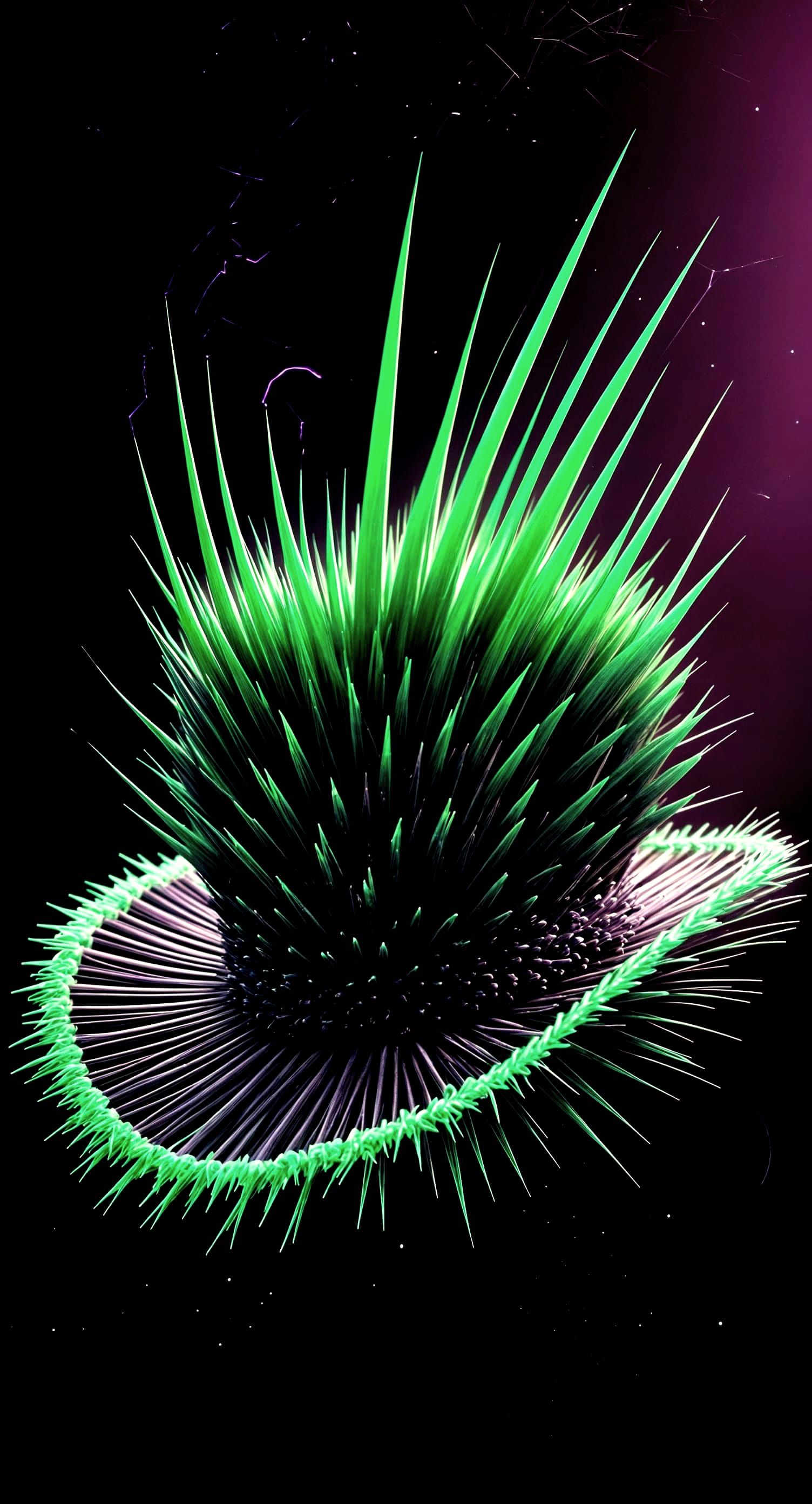 Avant-Garde Porcupine Quill Top Hat in Neon Hues