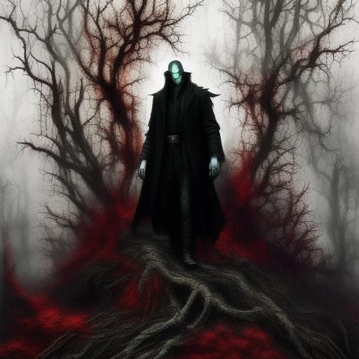 Dark Hero in Rococo-Horrorcore Style