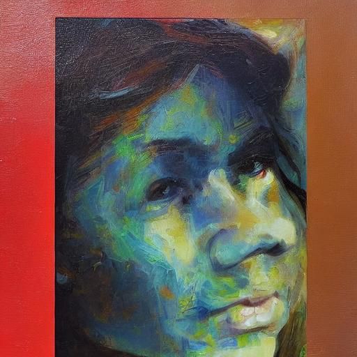 Abstract Female Portrait as Impasto Painting