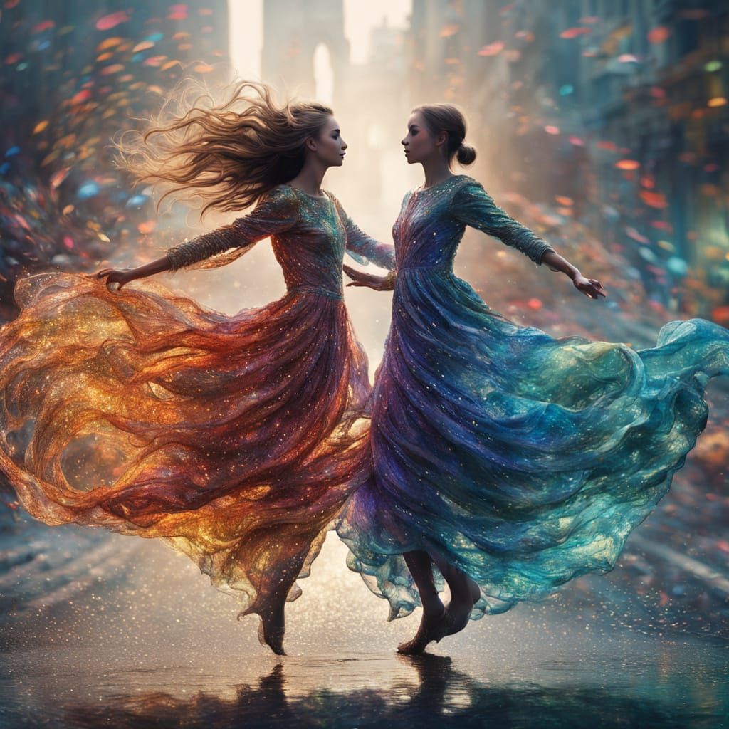 Dazzling Sequined Dancer in Whimsical Motion