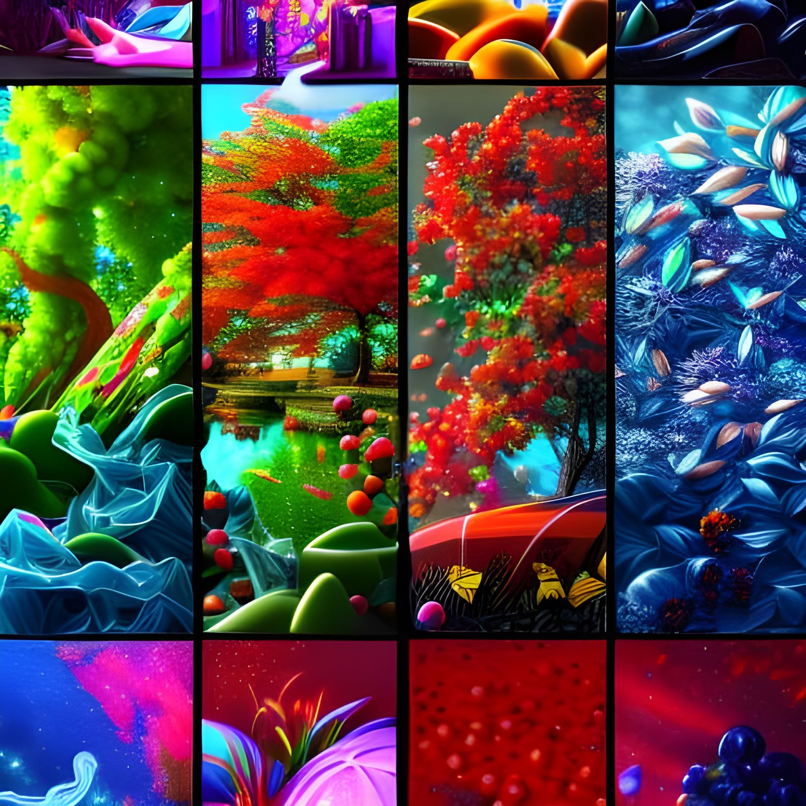 Vibrant Pop Art Depicting the Four Seasons