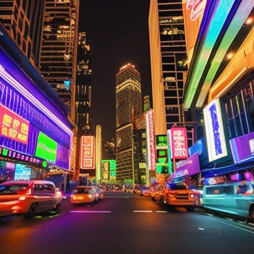 The spectacular neon lights of Bangkok