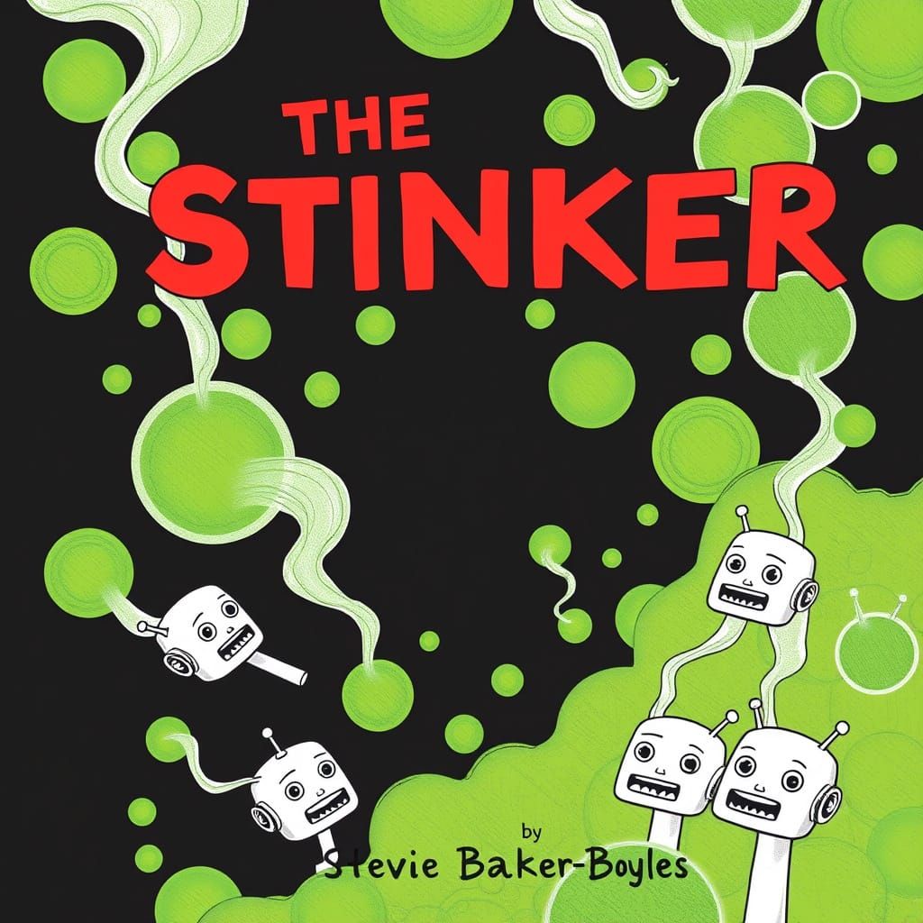 Book Cover Art of a Polluted Robot World