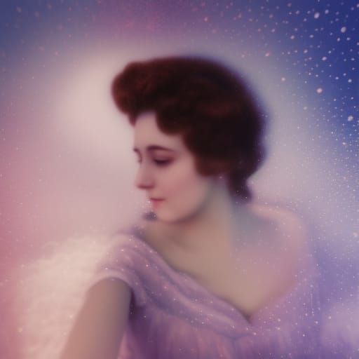 Steampunk Gibson Girl Selfie in Ethereal Dreamscape