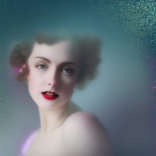 Gibson Girl Selfie in Steampunk Dreamscape Oil Painting