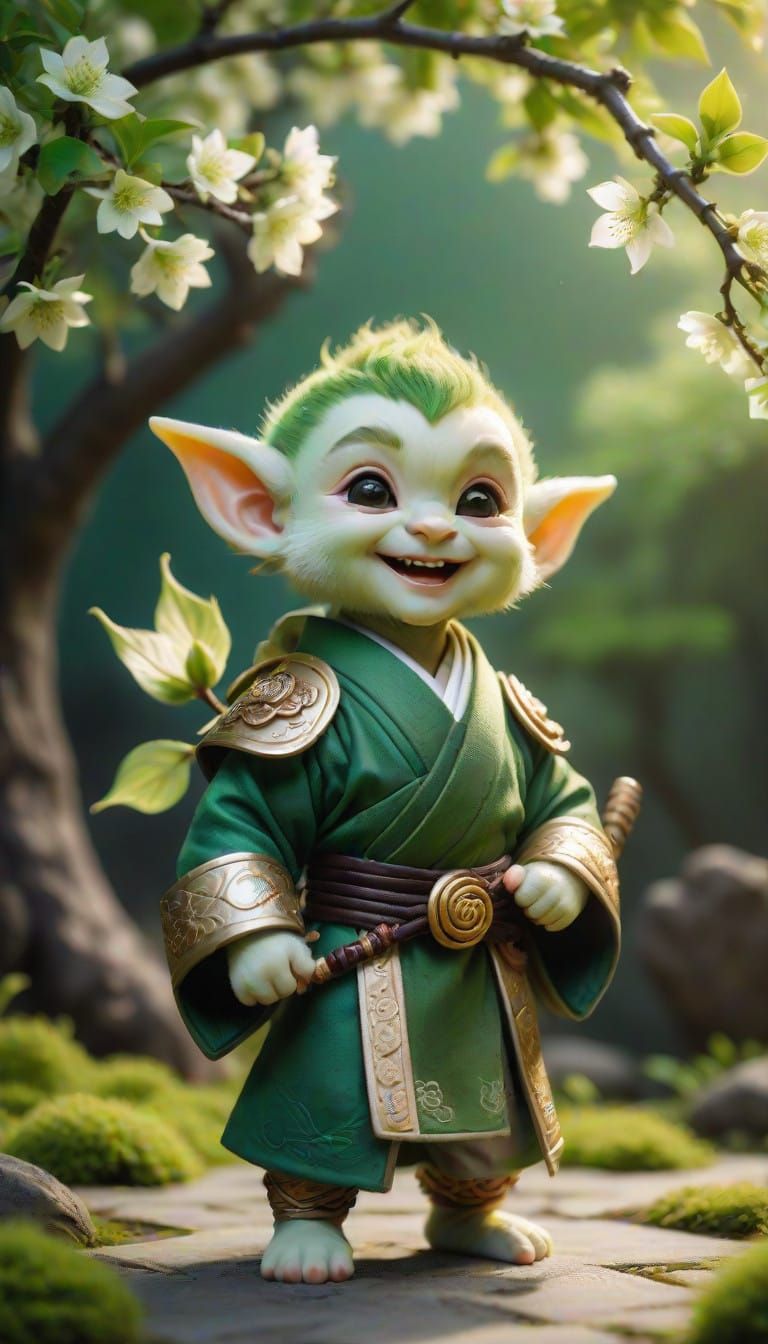 Whimsical Samurai Elf Totem