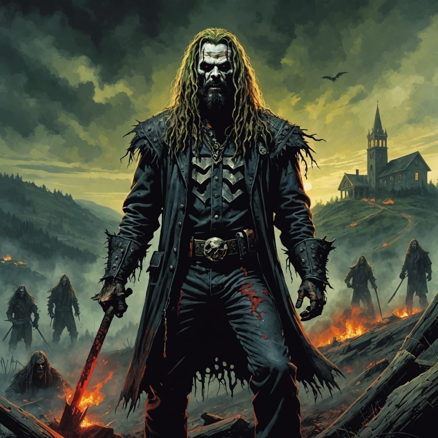 Sinister Slasher Villain on a Hill