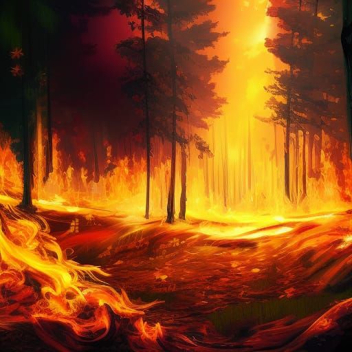 Vivid and Intricate Fire Forest in HD