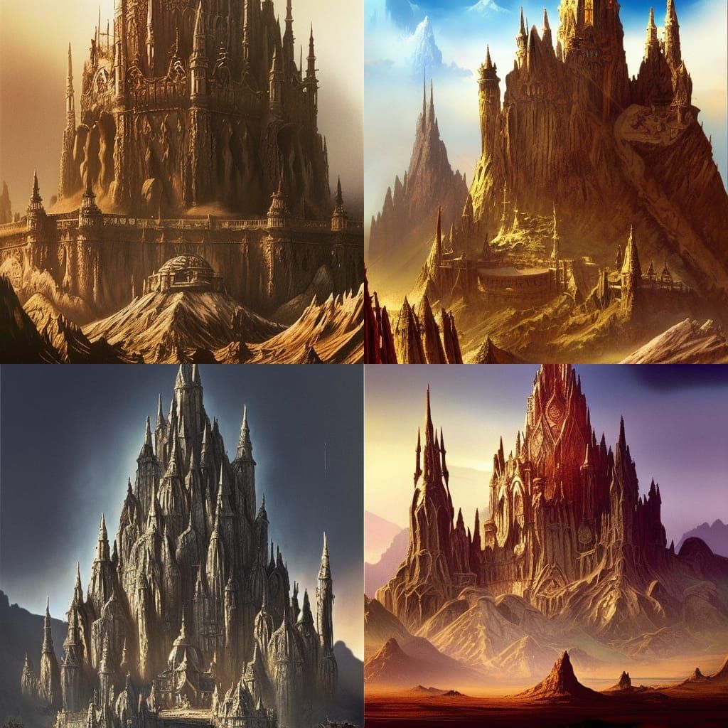 Fantasy Desert Castle in Frazetta Style