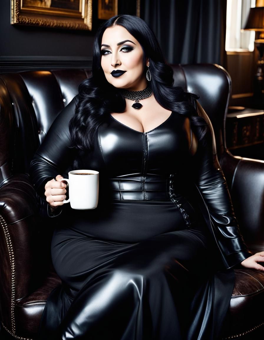 Gothic Arabian Woman Drinking Coffee as Pop Art