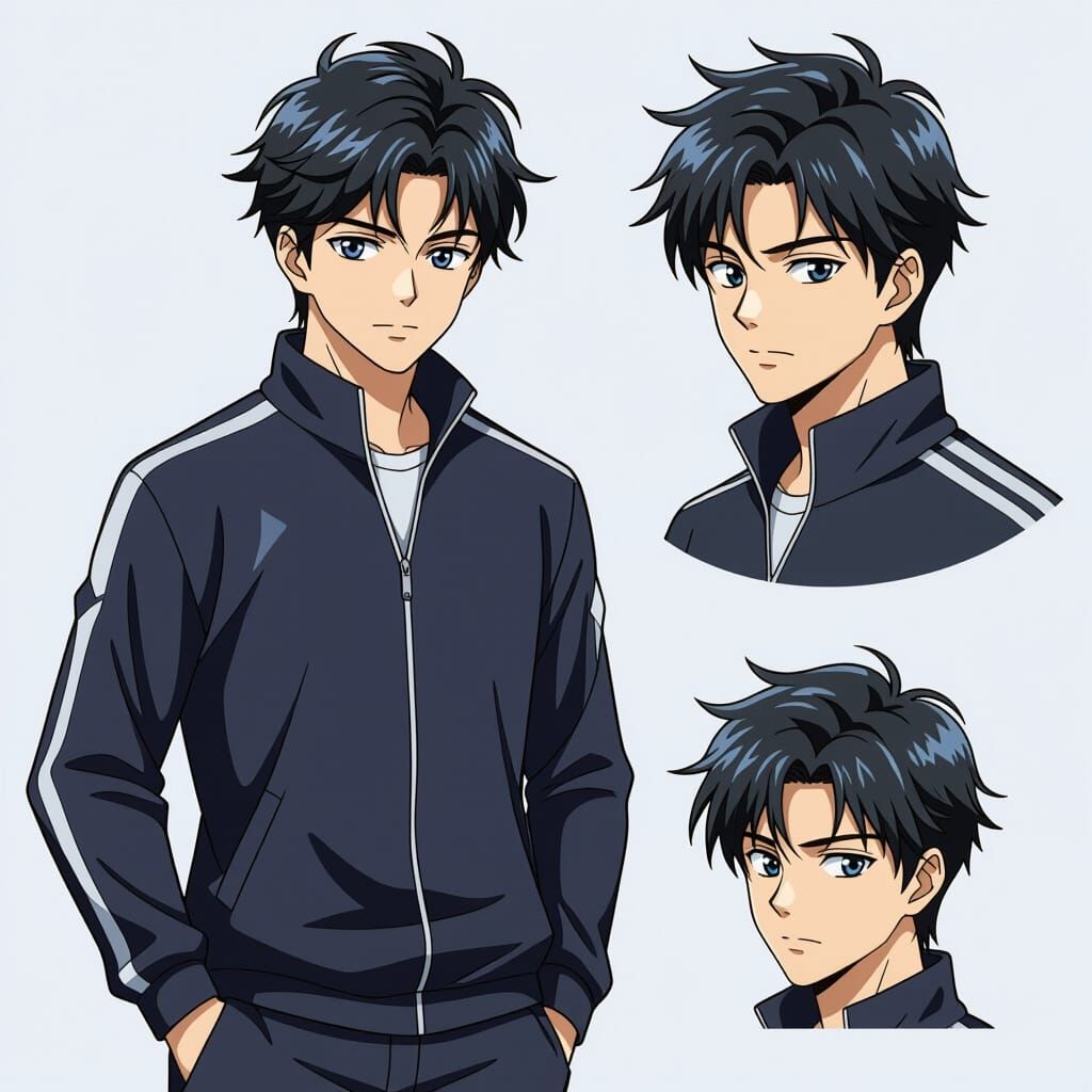 Anime DC Hero Standing Casually in Athletic Tracksuit