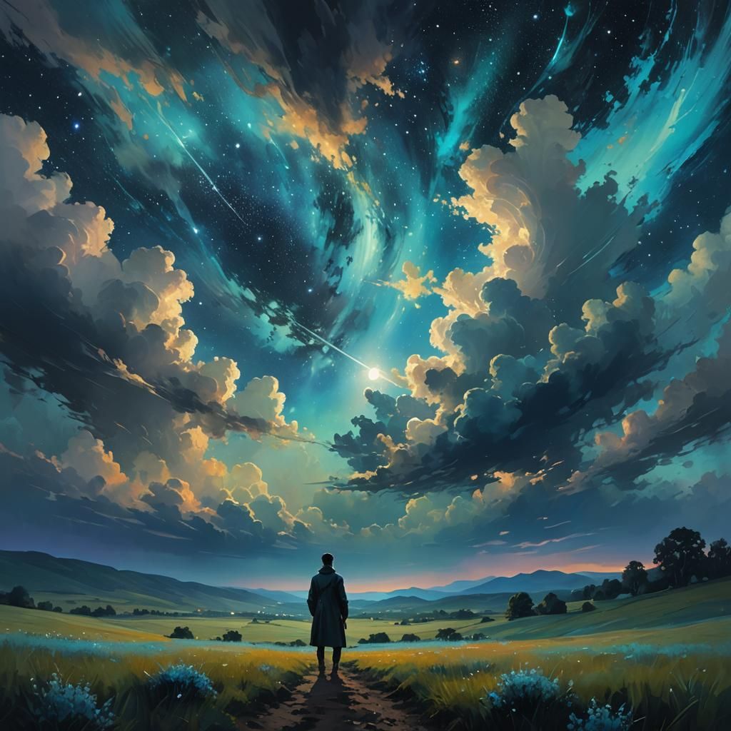 Night Field Painting with Zaffre Stars