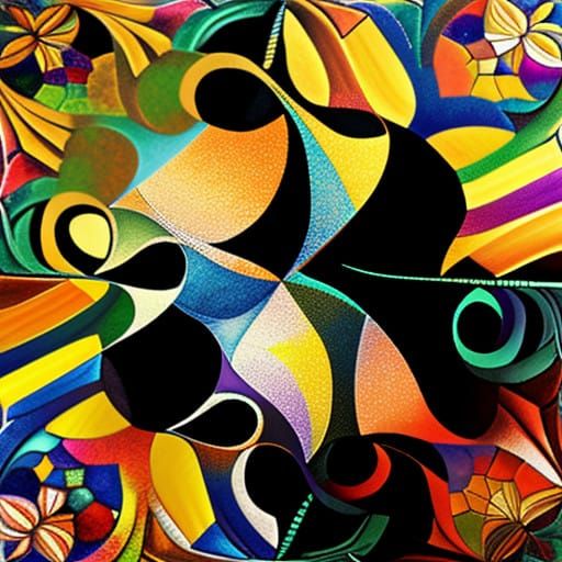 Symmetrical Fractal Kaleidoscope Patterns in Mosaic