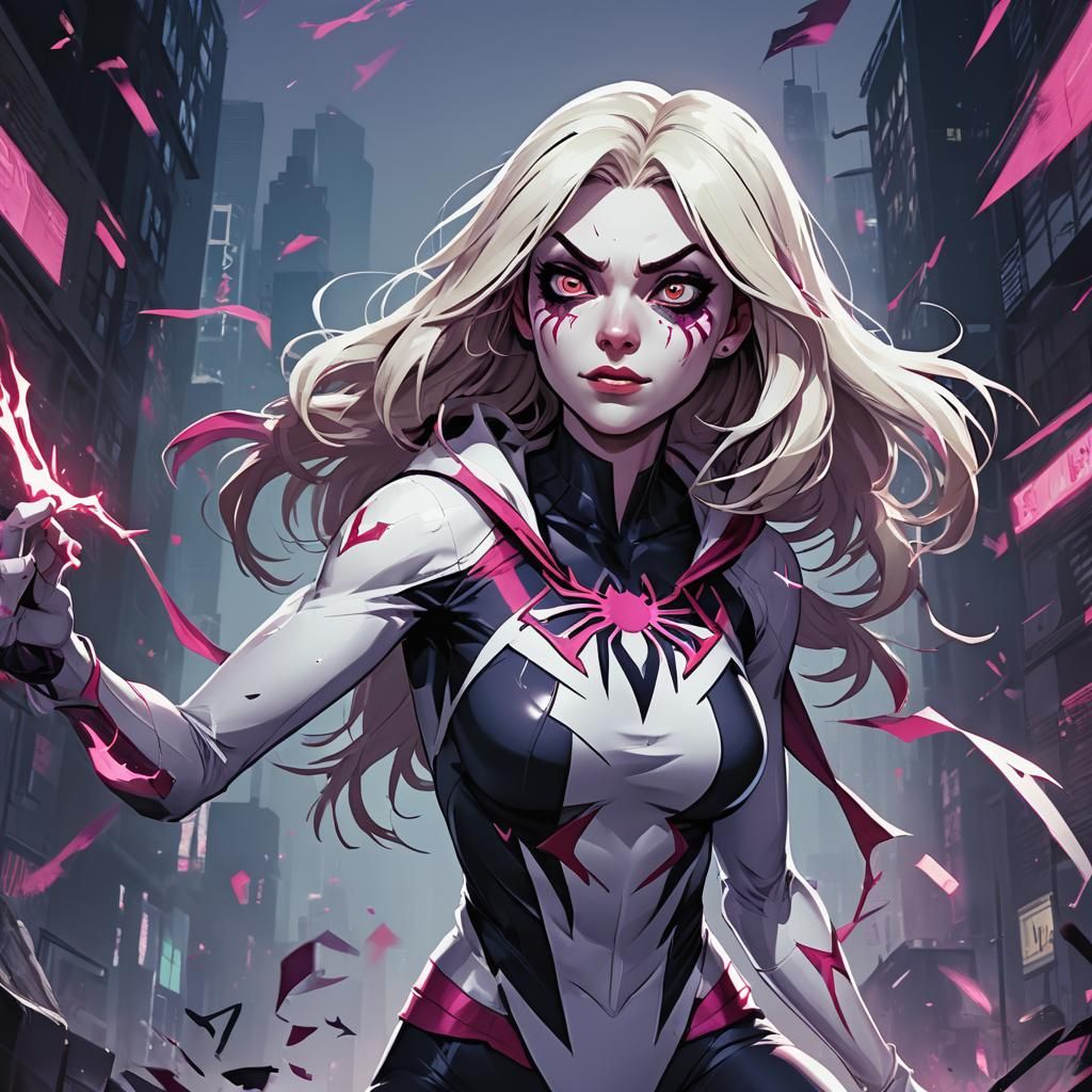 Spider Gwen as Werewolf in Anime Style