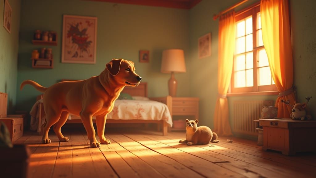 Cozy Virtual Animal Shelter in Pixar Style