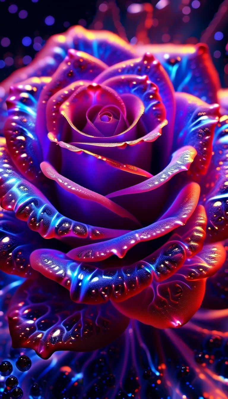 Luminous Tea Rose of Light: Cosmic Energy Macro