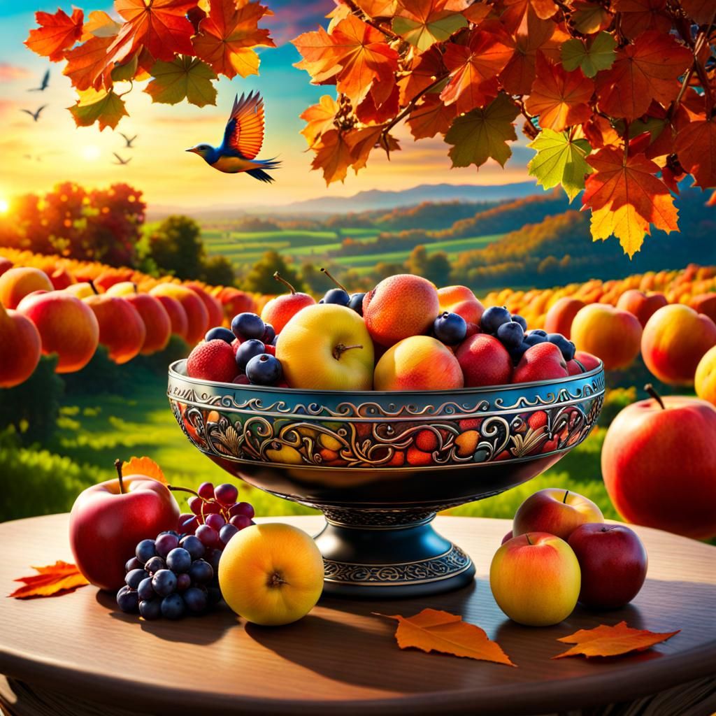 Floating Island Harvest in a Sparkling Orchard