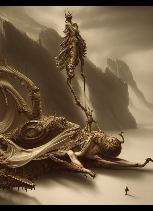 Dreamlike Dystopian Scene in Digital Goetia Style