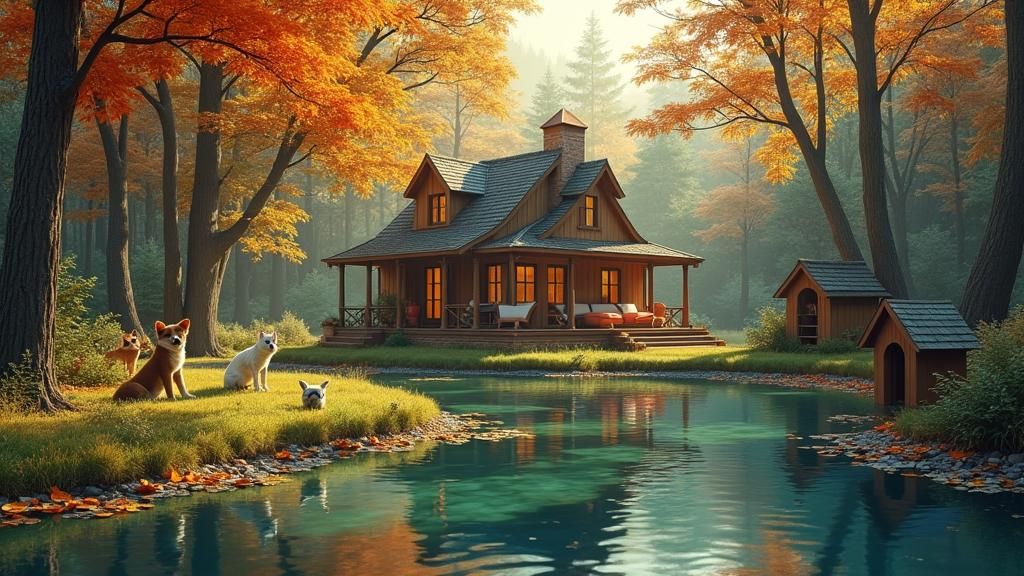 Whimsical Forest House with Lake, Unreal Engine 3D