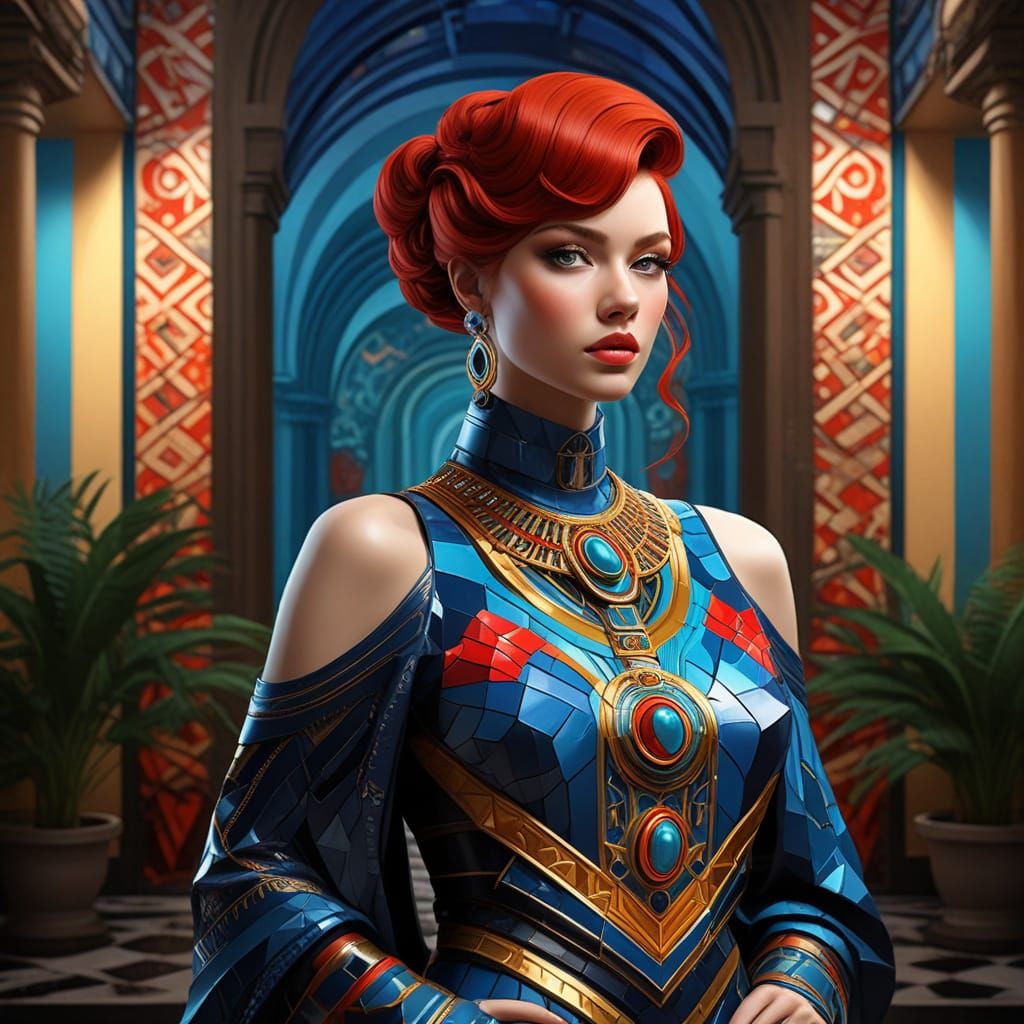 Cubist Goddess of Ancient Fashion