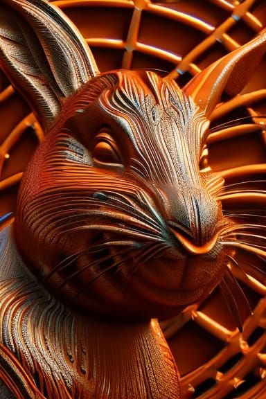 Hyperrealistic Chocolate Easter Bunny: A Volumetric Masterpi...